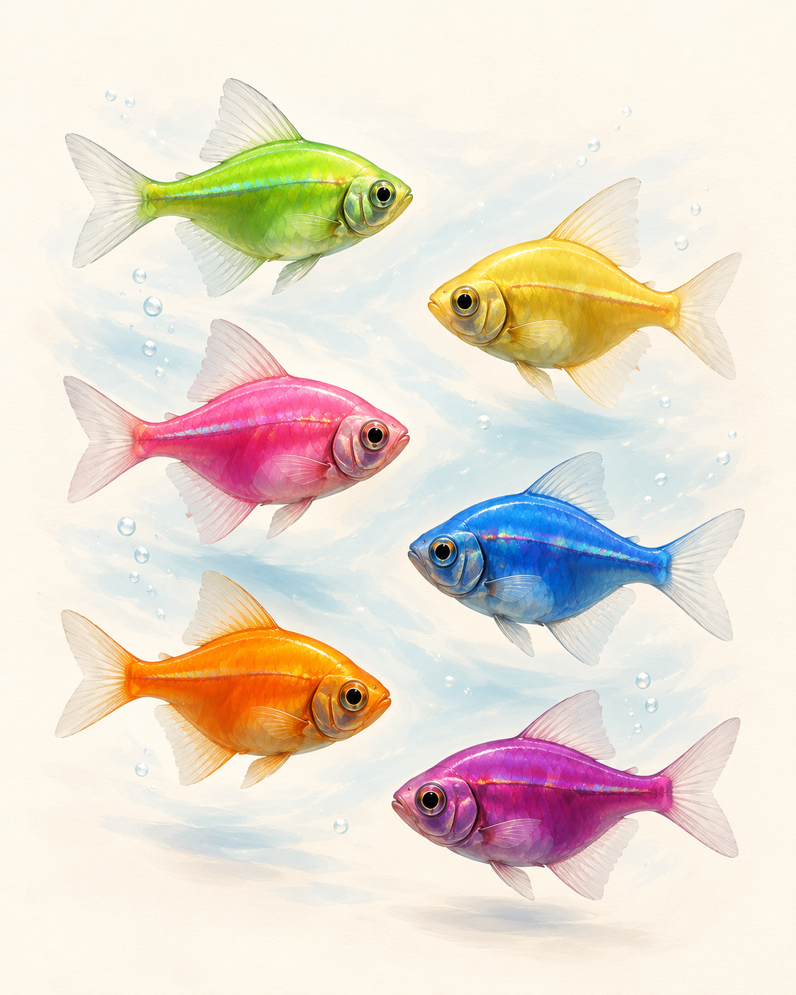 Ilustración de peces monja